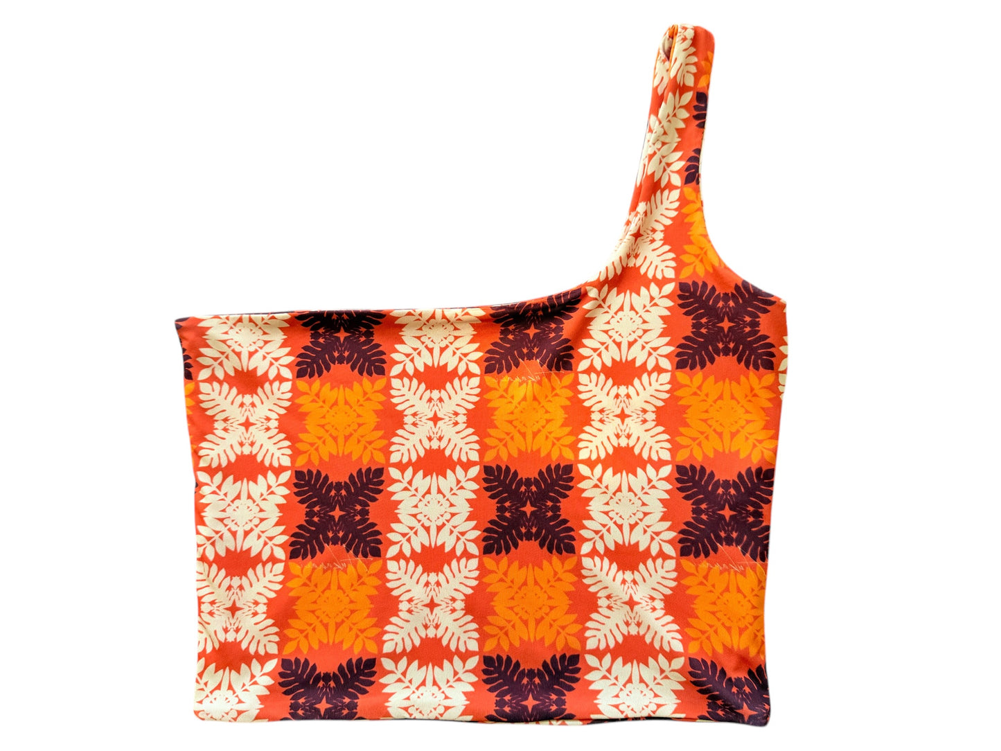 Orange Hawaiian Quilt Womenʻs one shoulder top