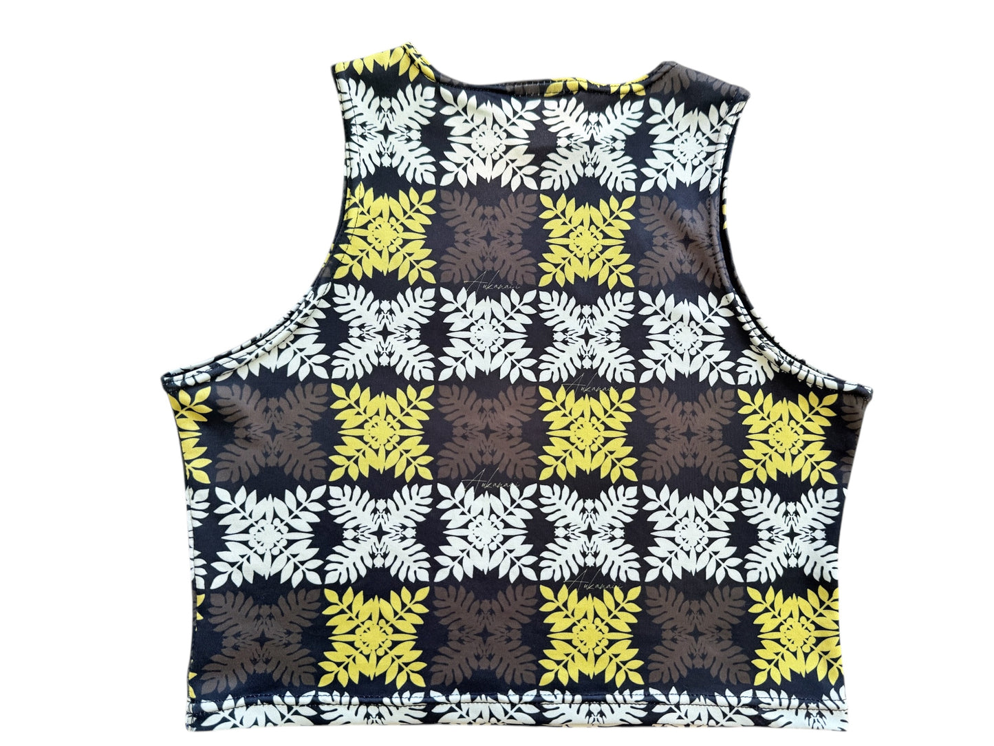 Black Hawaiian Quilt Womenʻs skinny crop top