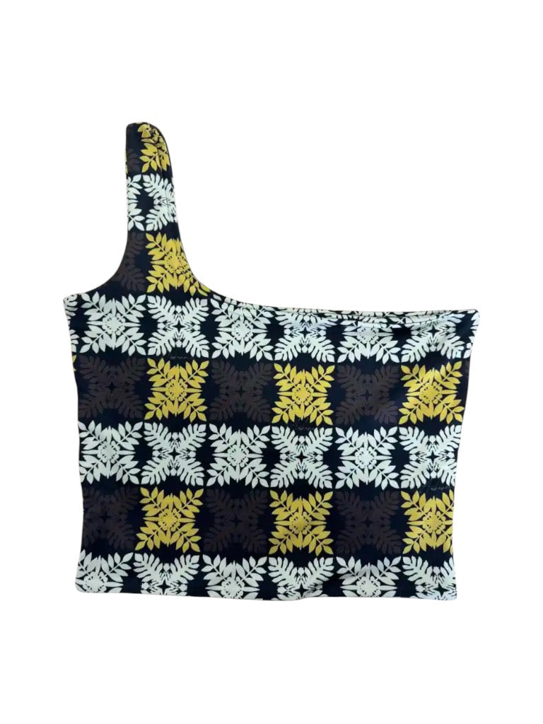 Black Hawaiian Quilt Womenʻs one shoulder top